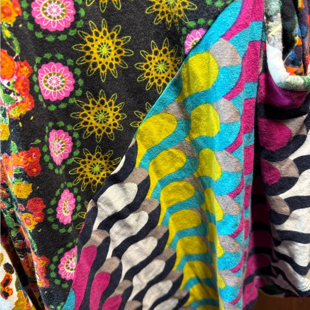 Desigual Floral Patchwork Asymmetrical A-Line Skirt - Multicolor - Size XL - Picture 14 of 15